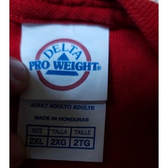 Delta Pro Weight Mens 2XL Red Coca Cola Coke Classic Spellout Cotton T-Shirt - Picture 10 of 11